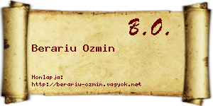 Berariu Ozmin névjegykártya